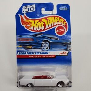 Hot Wheels 2000 First Editions 1964 Lincoln Continental White Red Interior 24366